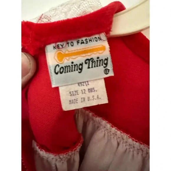 Coming Things Kid's Girl Red Short Sleeve Crew Neck Pullover Dress Size 12 - Picture 3 of 9